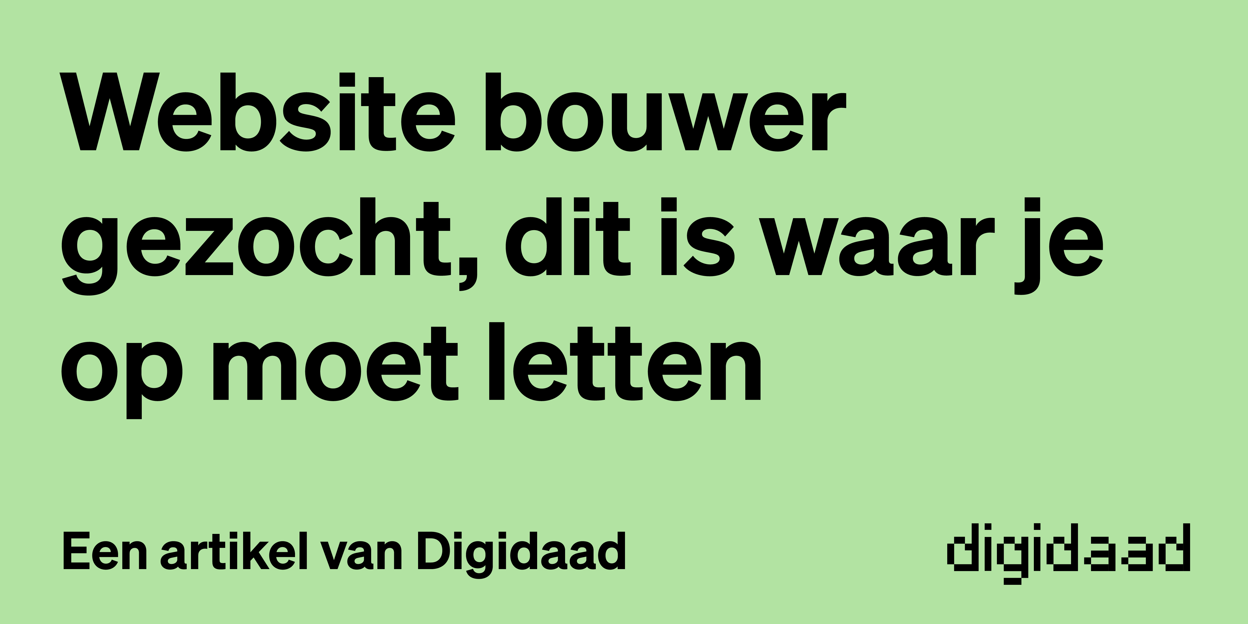 Website bouwer gezocht