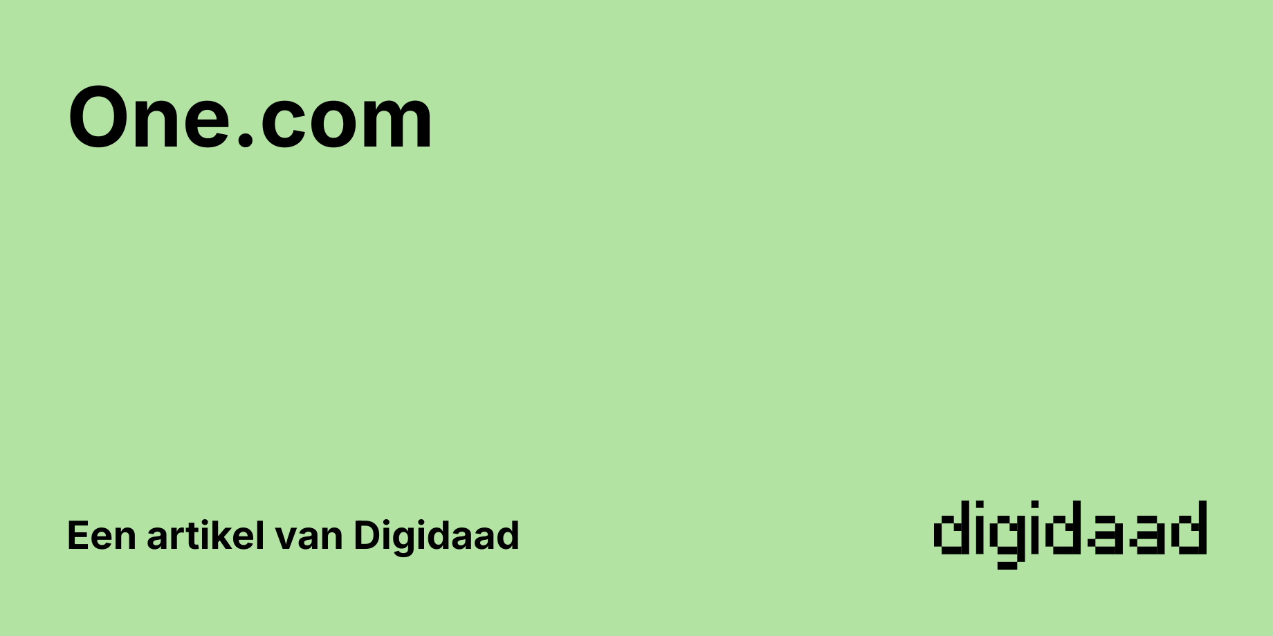 Afbeelding van Artikel One.com - door Digidaad